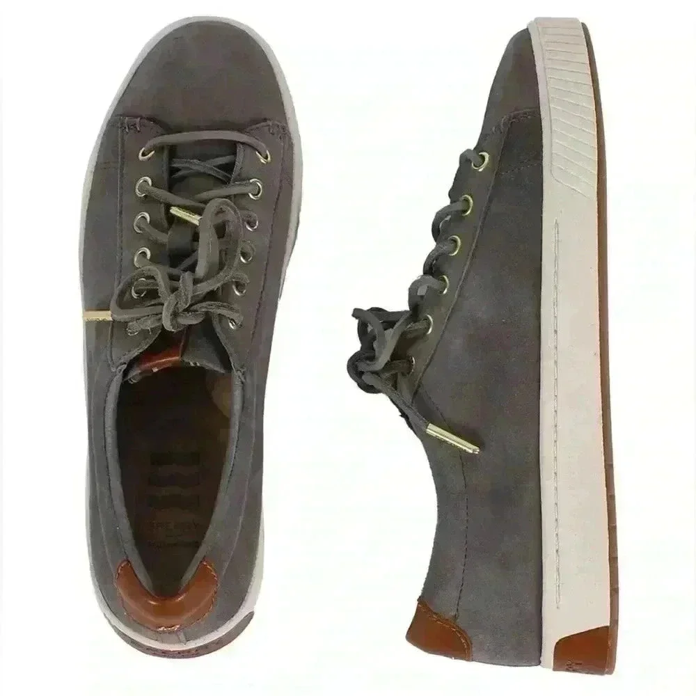Sperry Women’s Vulcanized Anchor Plushwave Suede Gray Shoes Sz 8.5
